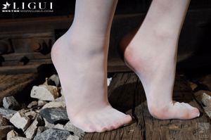 모델 문신 "백색 비단의 유혹"[丽 柜 LiGui] 아름다운 다리와 옥발 사진
