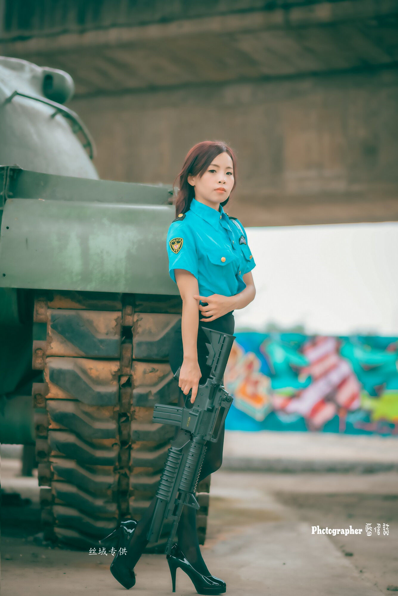 [Taiwan Zhengmei] Lai Xiaojing "Under the Bridge" (Policewoman Black Silk) Page 45 No.4d74c0